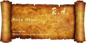 Reiz Alex névjegykártya